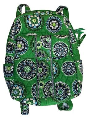 EUC Vera Bradley Cupcakes Green Mini Backpack Purse Floral Retired
